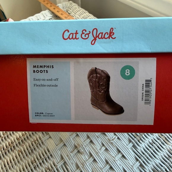 Kids size 8 Brown Leather Cowboy Boots - Picture 5 of 5